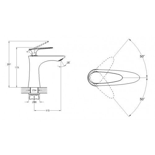 Смеситель для ванны, SAT1-A010