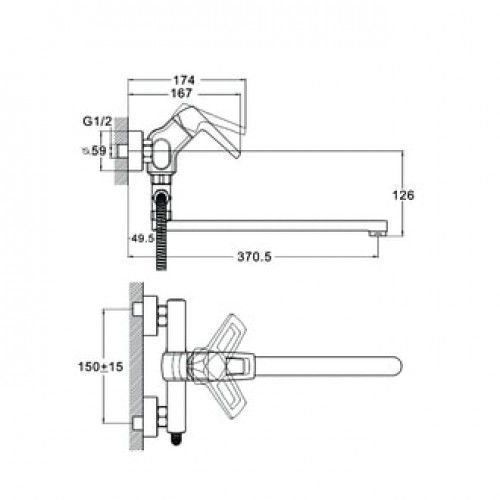 Смеситель для ванной, NEF6-A232