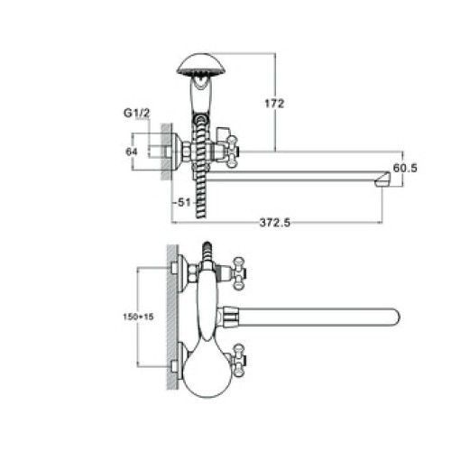 Смеситель для ванной, DML7-B827