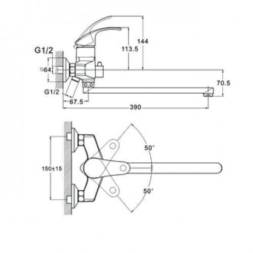 Смеситель для ванной, SWZ7-A182