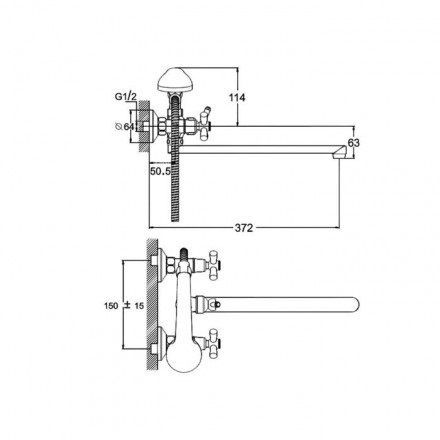 Смеситель для ванной, DFR7-C722