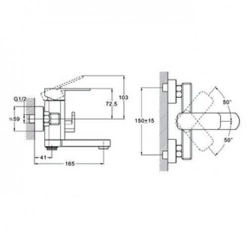 Смеситель для ванной, LEB3-A123