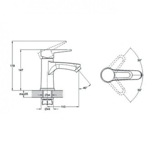 Смеситель для ванны, PUD1-A045KH