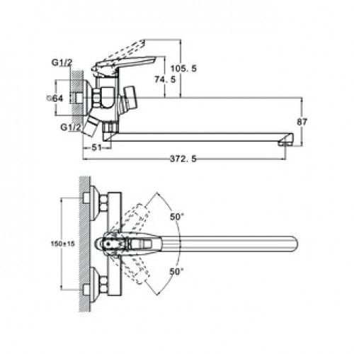Смеситель для ванной, NOF7-A033
