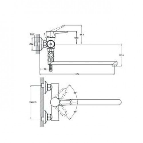 Смеситель для ванной, PUD6-A045