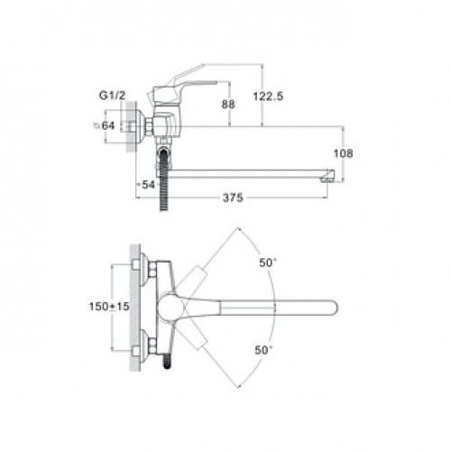 Смеситель для ванной, EDN6-A183