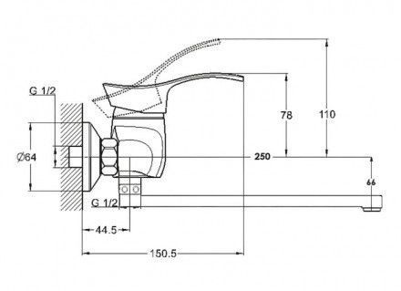 Смеситель для кухни, NHK12-A048