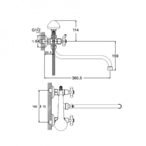 Смеситель для ванной, DFR7-A722