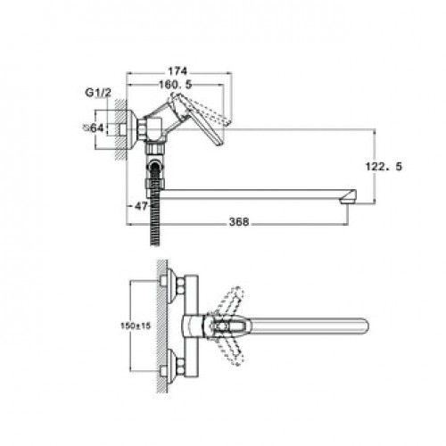 Смеситель для ванной, NOF6-A033