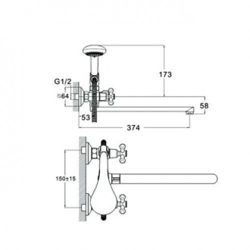 Смеситель для ванной, DST7-A827