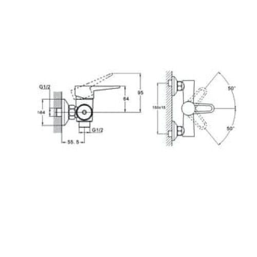 Смеситель для ванной, PUD5-A045