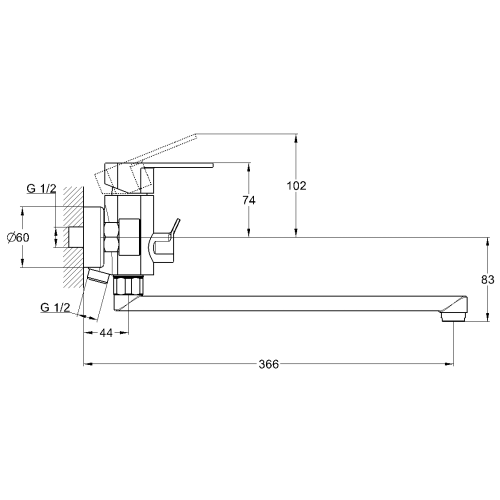 Смеситель для ванной, GAB7-A136