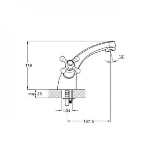 Смеситель для ванны хром, DMT1-A722