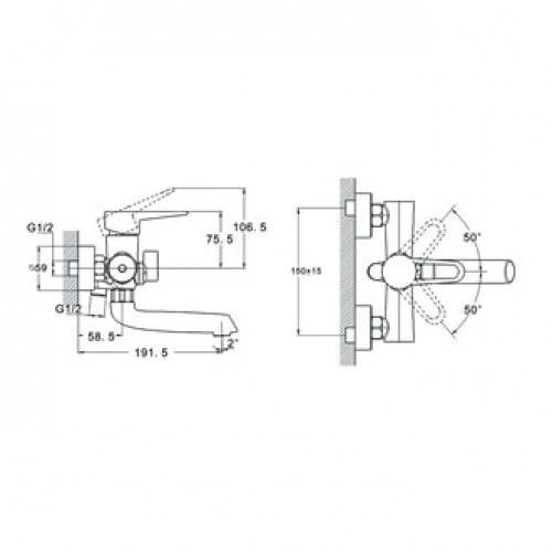 Смеситель для ванной, PUD3-A045
