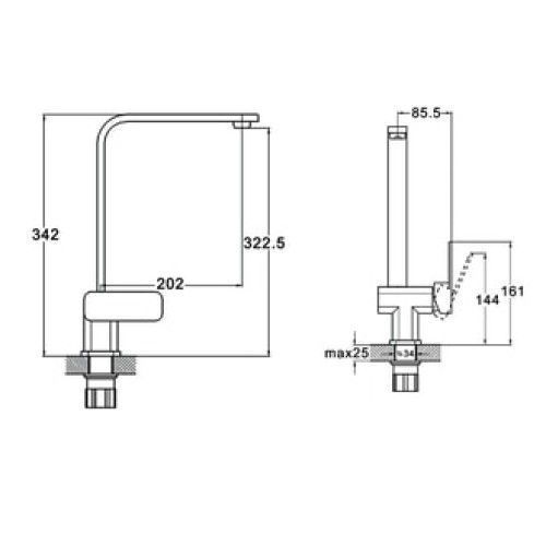 Смеситель для кухни, LEB4-A123