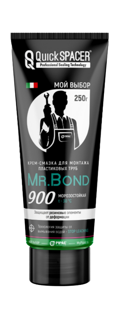Крем-смазка для монтажа пластиковых труб ПВХ, QS® Mr.Bond® 900