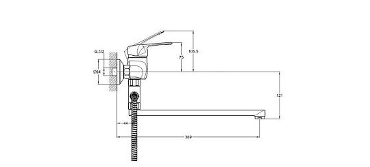 Смеситель для ванной, NHK7-B048