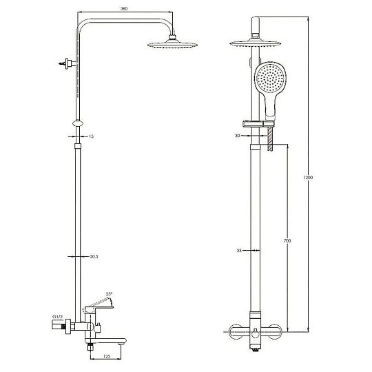 Душевая система, LEB16-A123YB